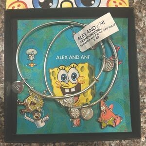Brand new Alex and ani SpongeBob and Patrick silver bracelets, new with tags